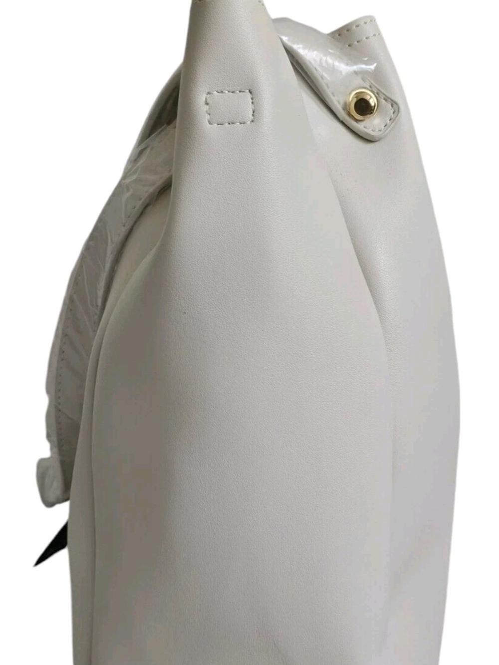 Cream Tote Purse Tassel Yani J'Adore Women 17"X14" Soft Faux Leather Gold Accent - Picture 6 of 16
